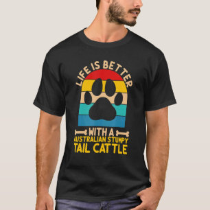 Camiseta com um gado australiano de cauda curta