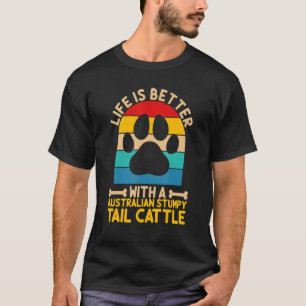 Camiseta com um gado australiano de rabo caótico