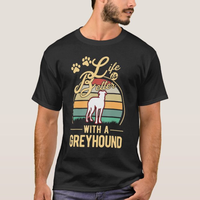 Camiseta com um Galgo de Whippet Greyhound (Frente)