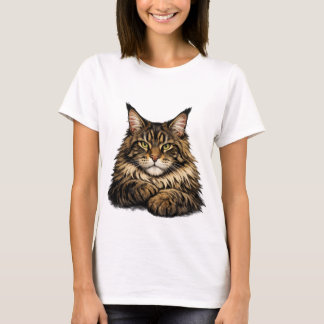 Camiseta com um gato Maine Coon