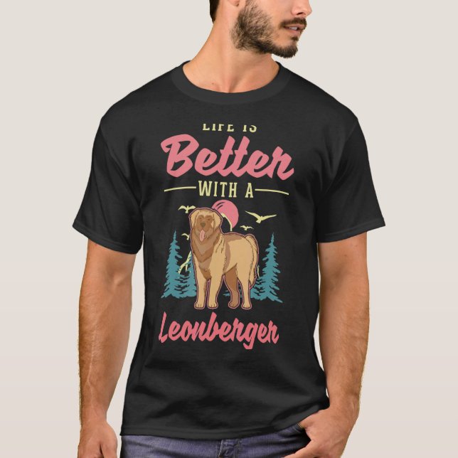 Camiseta com um Leonberger (Frente)