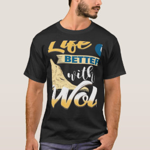 Camiseta Com um lobo designs incríveis e legais presentes