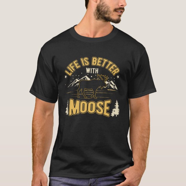 Camiseta com um Moose Scandinavia Galhada de Alce (Frente)