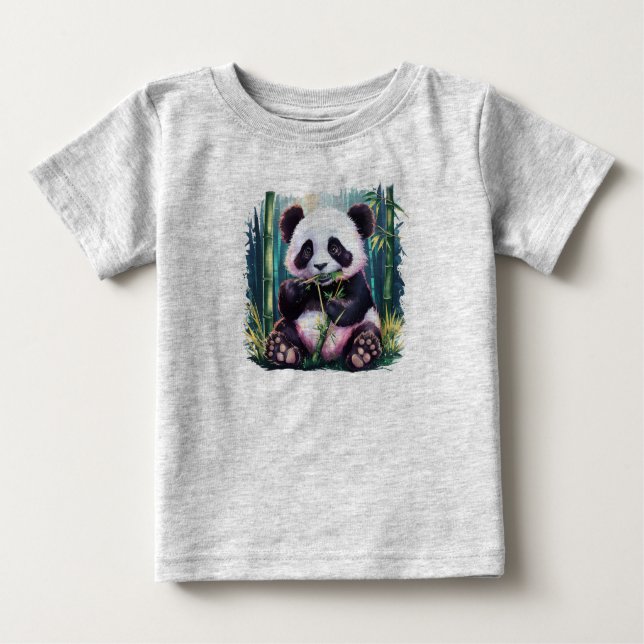 Camiseta com um panda de bebê bonito e brincalhão (Frente)