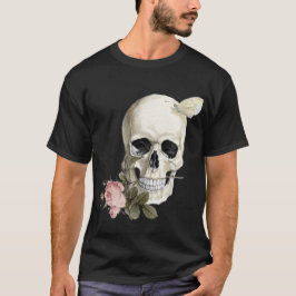Camiseta Com um rosa entre meus dentes