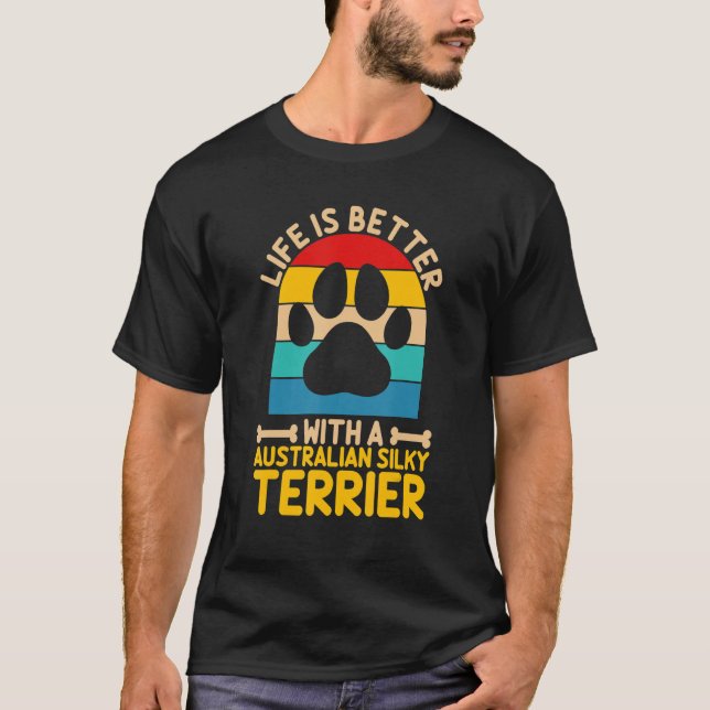 Camiseta com um terror de seda australiano (Frente)