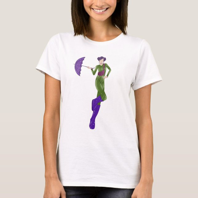 Camiseta com uma estampa de uma menina «Sonhadora  (Frente)