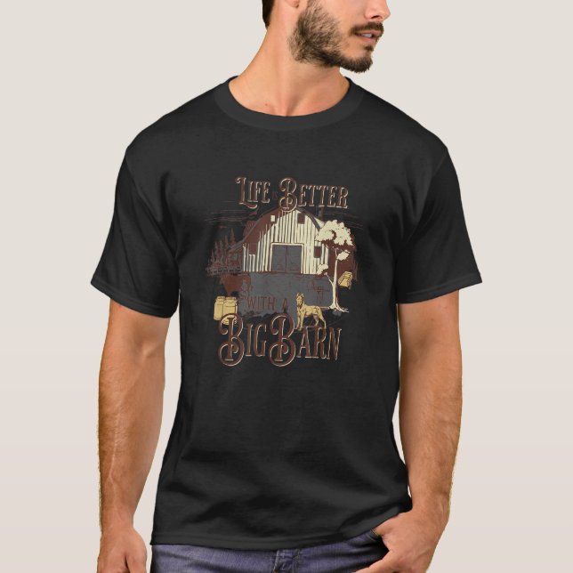 Camiseta Com Uma Grande Fazenda De Gado De Rancho (Frente)