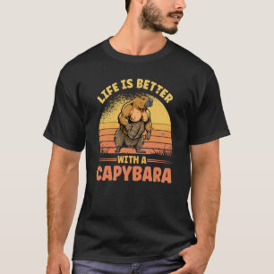 Camiseta Com Uma Malhação Capybara Bodybuilder Rodent