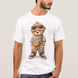 Camiseta com ursinho nela.