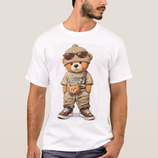 Camiseta com ursinho nela.