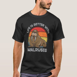 Camiseta Com Walruses Tusk Whiskers Mamíferos Marinhos
