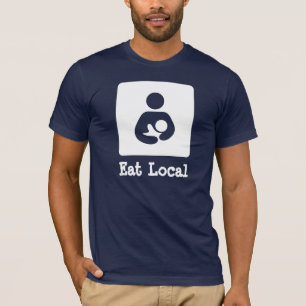 Camiseta Coma a amamentação do Local/ícone dos cuidados