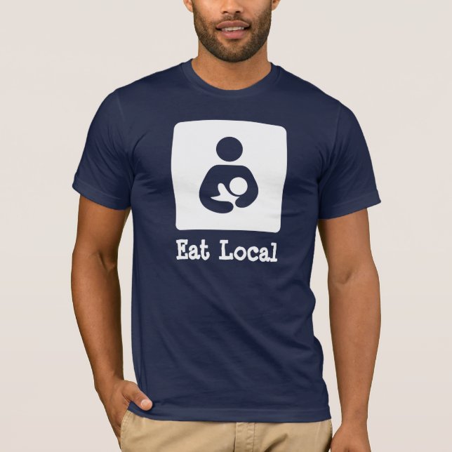 Camiseta Coma a amamentação do Local/ícone dos cuidados (Frente)