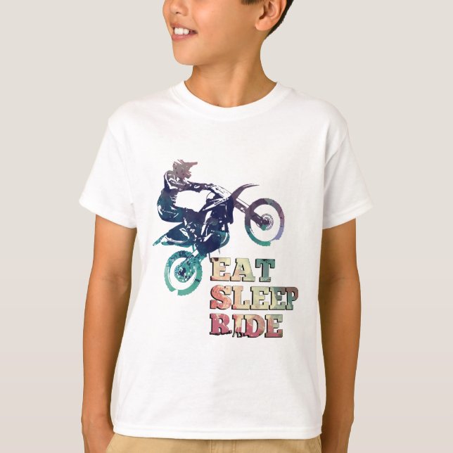 Camiseta Coma a bicicleta da sujeira do passeio do sono (Frente)