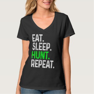 Camiseta Coma A Caça De Sono Repetindo Para Caça De Caça