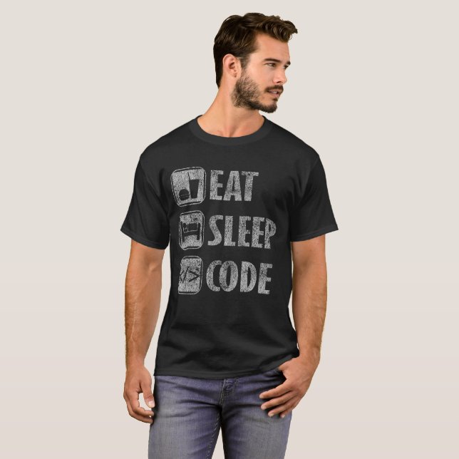 Camiseta Coma a codificação afligida engraçada do código do (Frente Completa)