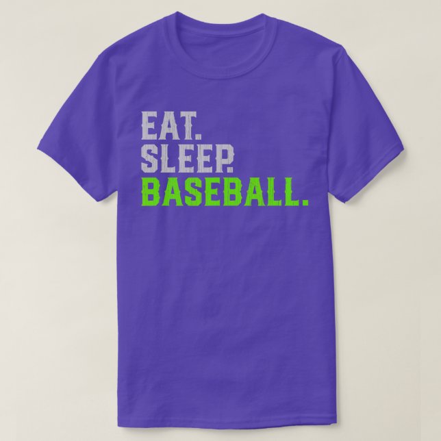 Camiseta Coma a dormir Baseball Repetir TShirt (Frente do Design)