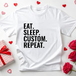Camiseta Coma A Dormir Personalizada Repetir Texto Personal<br><div class="desc">Coma A Dormir Personalizada Repetir Texto Personalizado Dela</div>