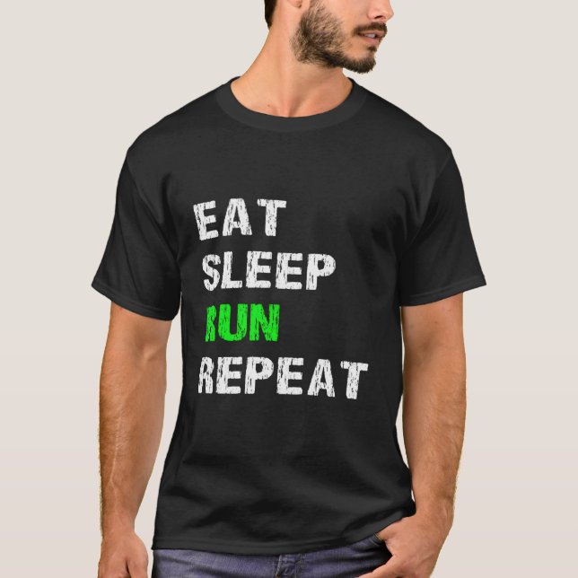 Camiseta Coma a execução de repouso Repetir Engraçado Execu (Frente)