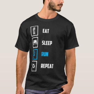 Camiseta Coma a execução de repouso Repetir Presente de Fun