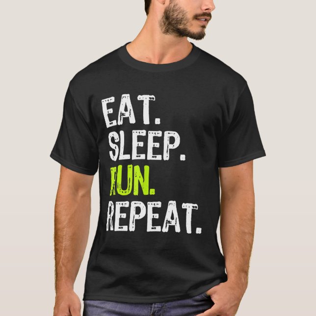 Camiseta Coma a execução do modo de latência Repetir execut (Frente)