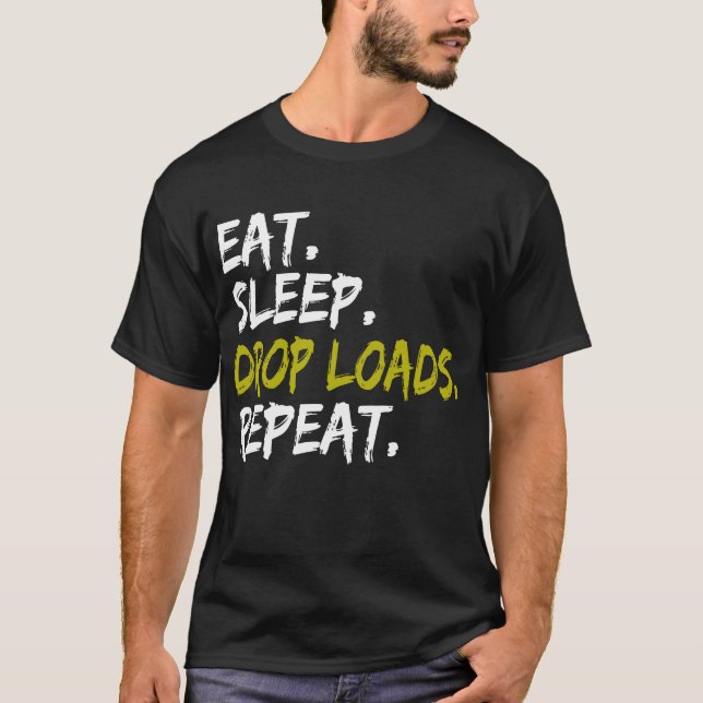 Camiseta Coma a gota Carga Repetir Unidade de Caminhão com  (Frente)