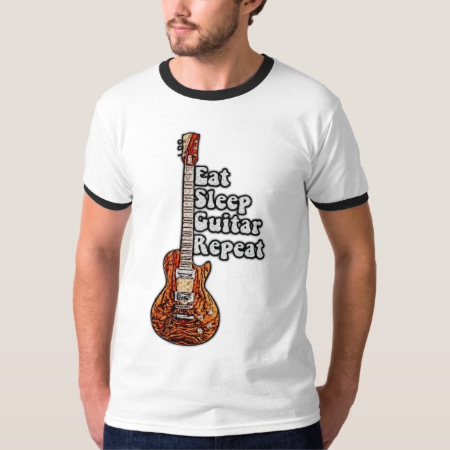 Camiseta Coma a guitarra de sono, repita. (Frente)