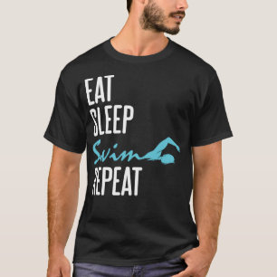 Camiseta Coma a Natação do sono Repita o nadador engraçado