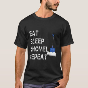 Camiseta Coma a pá do sono Neve Repetir Neve Engraçada Limp