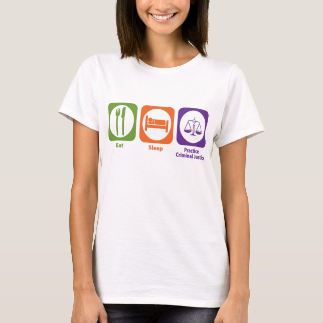 Camiseta Coma a Prática do Sono Justiça Criminal (Frente)