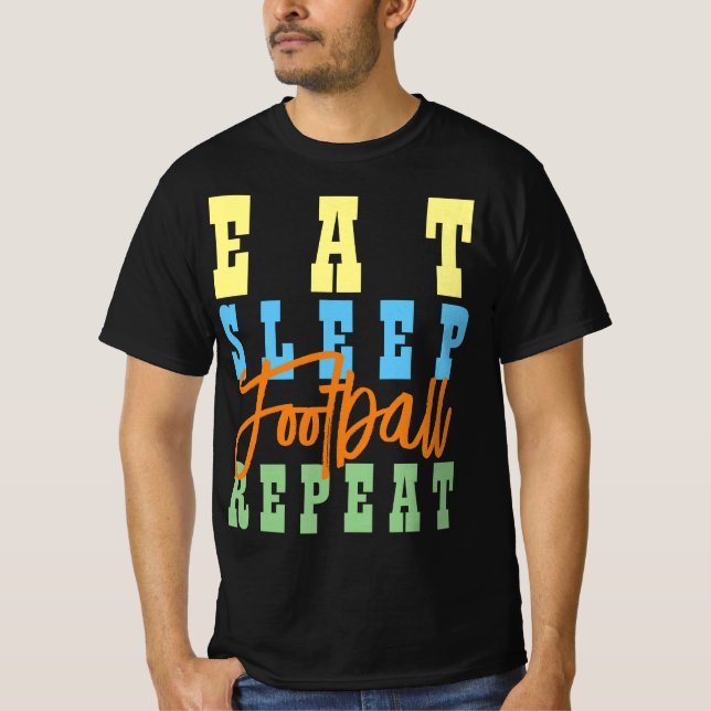 CAMISETA COMA A REPETIÇÃO DE FUTEBOL DE SONO (Frente)
