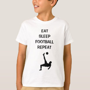 CAMISETA COMA A REPETIÇÃO DE FUTEBOL DE SONO DESIGNS Z