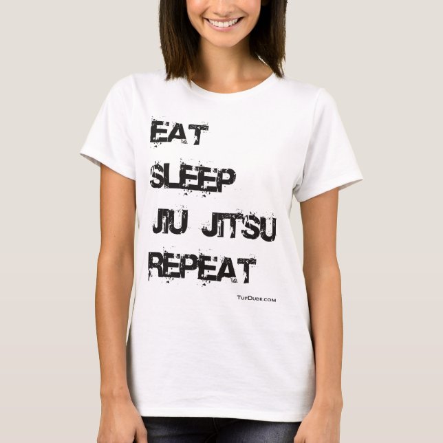 Camiseta Coma a repetição de Jiu Jitsu do sono (Frente)