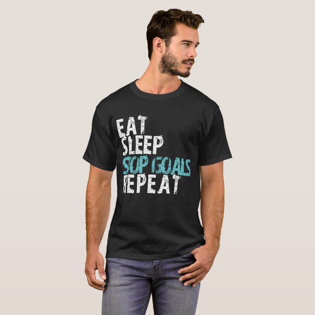 Camiseta Coma a repetição dos objetivos da parada do sono - (Frente Completa)
