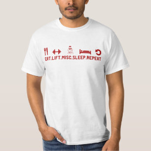 Camiseta Coma a repetição variada do sono do elevador