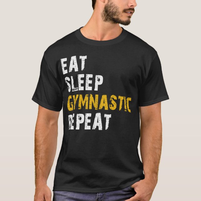 Camiseta coma a repetir a ginástica do sono (Frente)