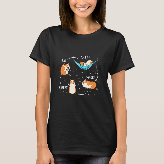 Camiseta Coma A Roda Do Sono E Repete É A Vida De Uma Guiné (Frente)