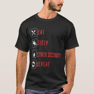 Camiseta Coma a Suspensão e Segurança Cibernética Repetir H