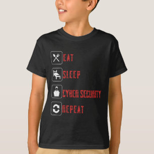 Camiseta Coma a Suspensão e Segurança Cibernética Repetir H