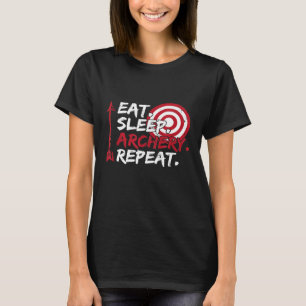 Camiseta Coma a tiro com a arca de tiro repetidamente a caç