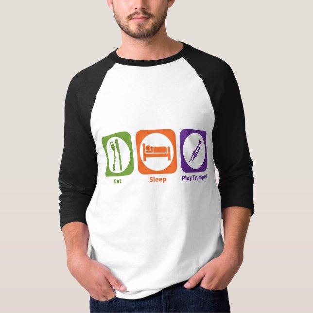 Camiseta Coma a trombeta do jogo do sono (Frente)