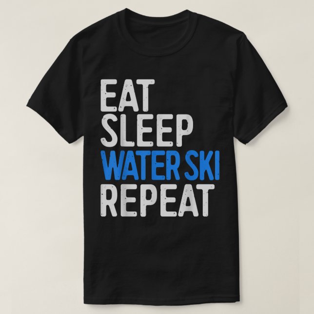 Camiseta Coma água com esqui repetido Presente de água com  (Frente do Design)