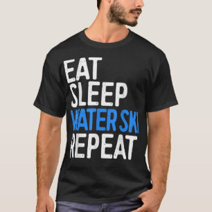Camiseta Coma água com esqui repetido Presente de água com