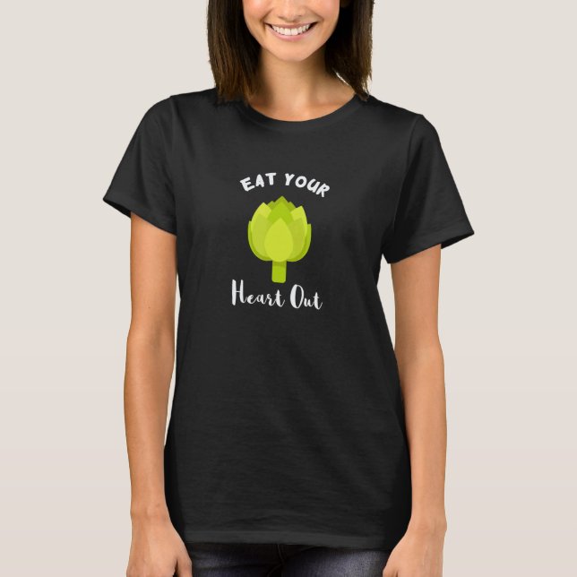 Camiseta Coma Alcachofra Flor Verde Fruta Arte (Frente)