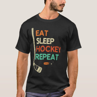 Camiseta Coma Amantes de Hockey Repetitivos Com Sono