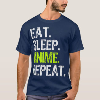 Camiseta Coma animação de sono Repita o Legal e engraçado p