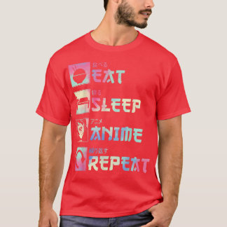Camiseta Coma anime dormindo Repita anime engraçado manga j