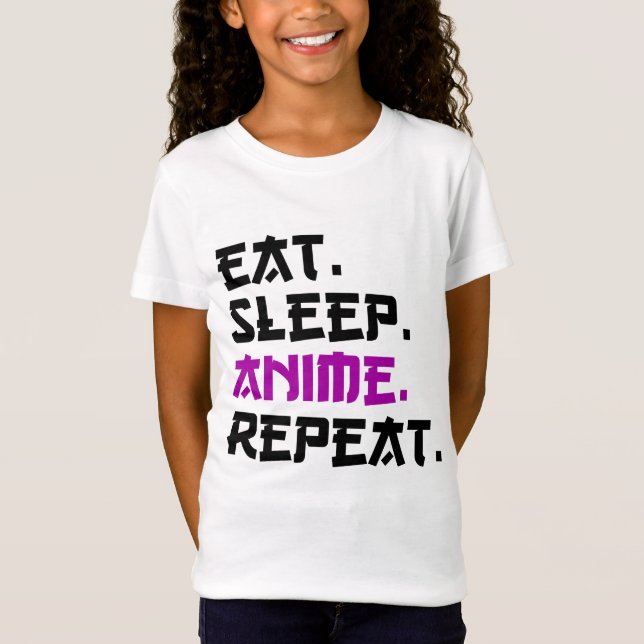 Camiseta Coma Anime Dormir Repetir   (Frente)