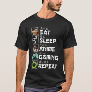 Camiseta Coma Anime Jogos Repetir Kawaii Otaku Anime G